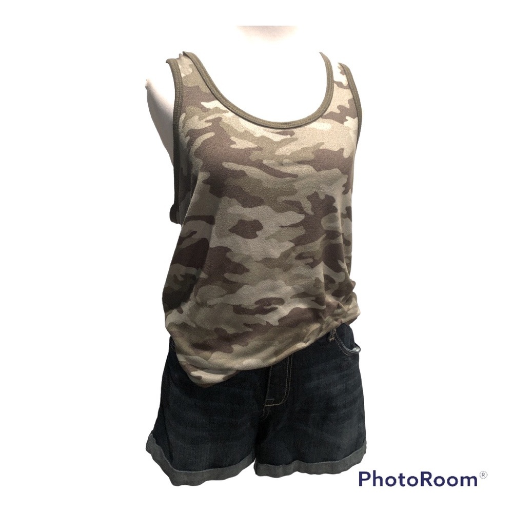 Lucky Brand Scoop Neck Sleeveless Camo Print Tank Top Size Small